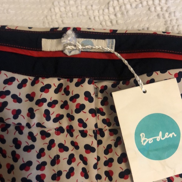 NWT Boden Crisp Cotton Print Ankle Pants - Picture 3 of 6